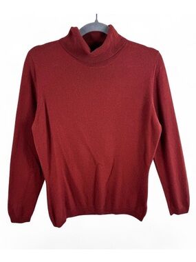 Pure Collection 100% Cashmere Turtleneck Sweater Rust Orange Womens US 8 10